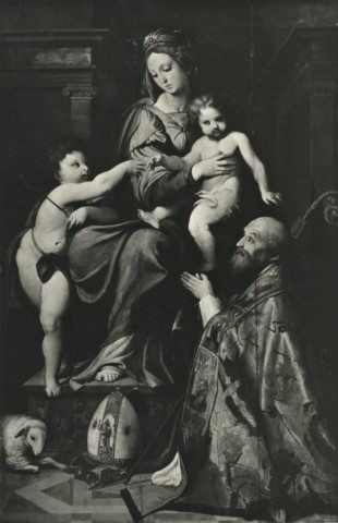 Negri — Bembo Gian Francesco - sec. XVI - Madonna con Bambino, san Giovannino e san Nicola di Bari — insieme